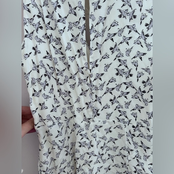 Free People | White and Blue Bird Pattern Mini Dress - Picture 5 of 8